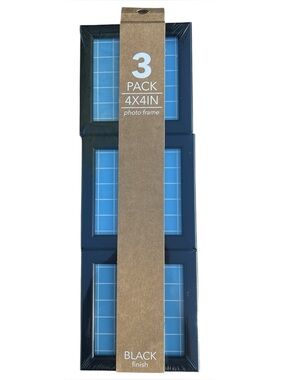 Black 3-Pack 4x4in Photo Frames - Black Finish